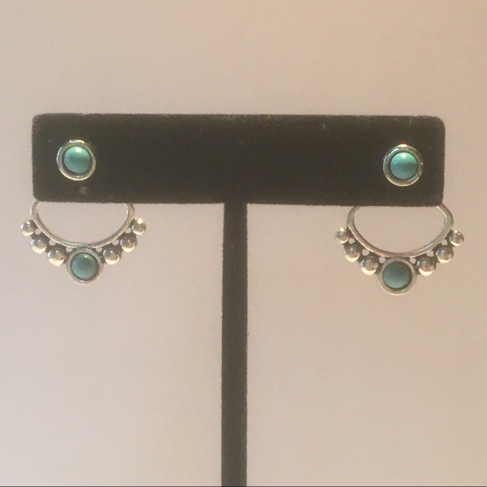 Silver & Turquoise Earrings - Picture 2 of 3